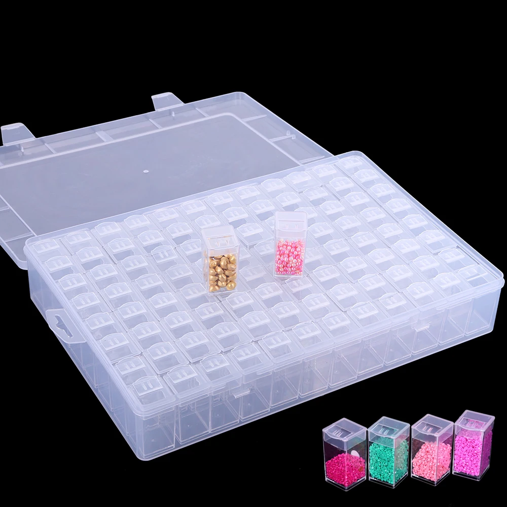 96-Fächer Diamantmalerei-Aufbewahrungsbox, Geeignet für Diamant-Stickerei-Box DIY-Handwerk, Schmuck, Perlen, Nagel- und Andere Kleinteile Image