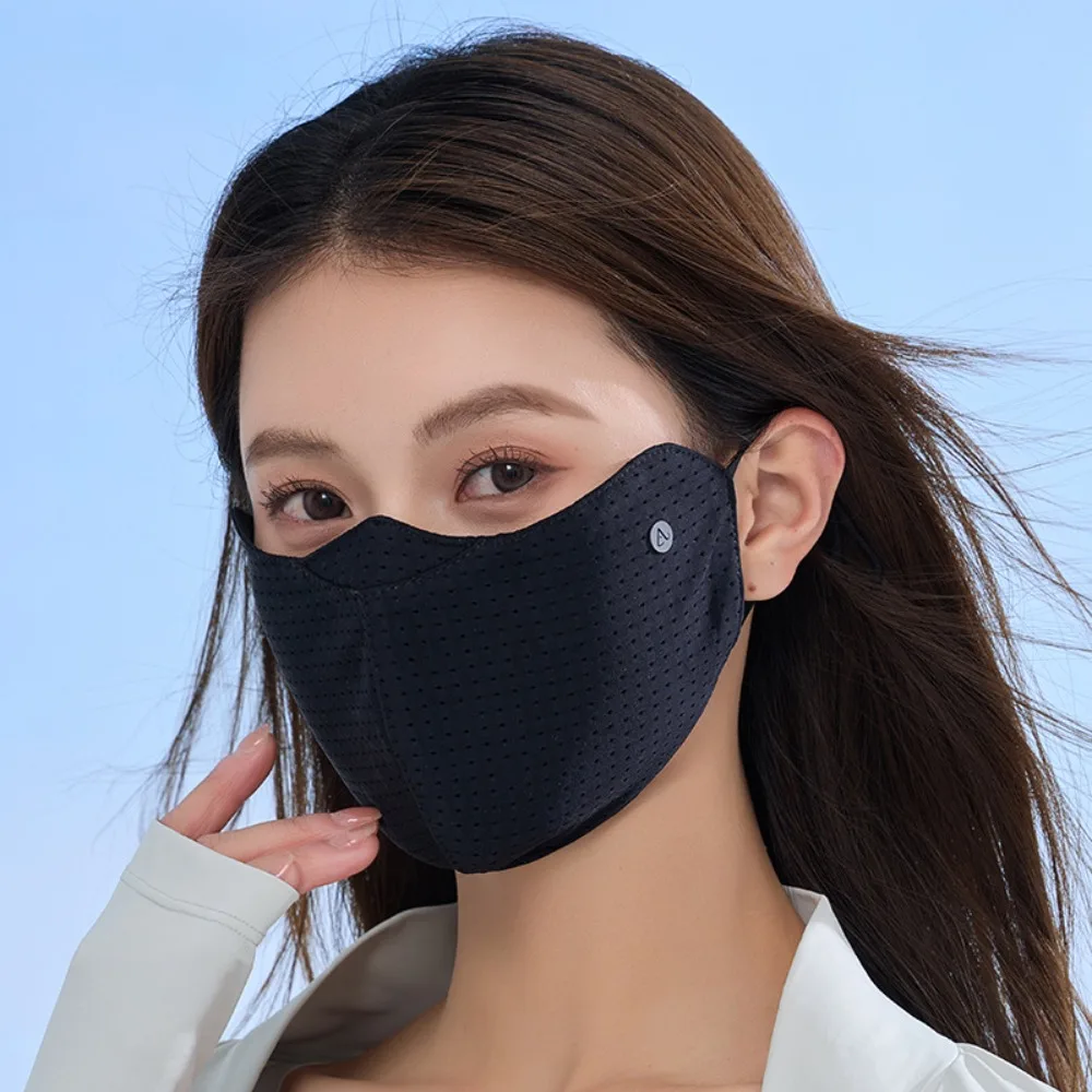 Neue atmungsaktive Eisseidenmaske, waschbar, staubdicht, Sonnenschutzmaske, Netz-Anti-UV-Gesichtsbedeckung, Schal, Unisex Image