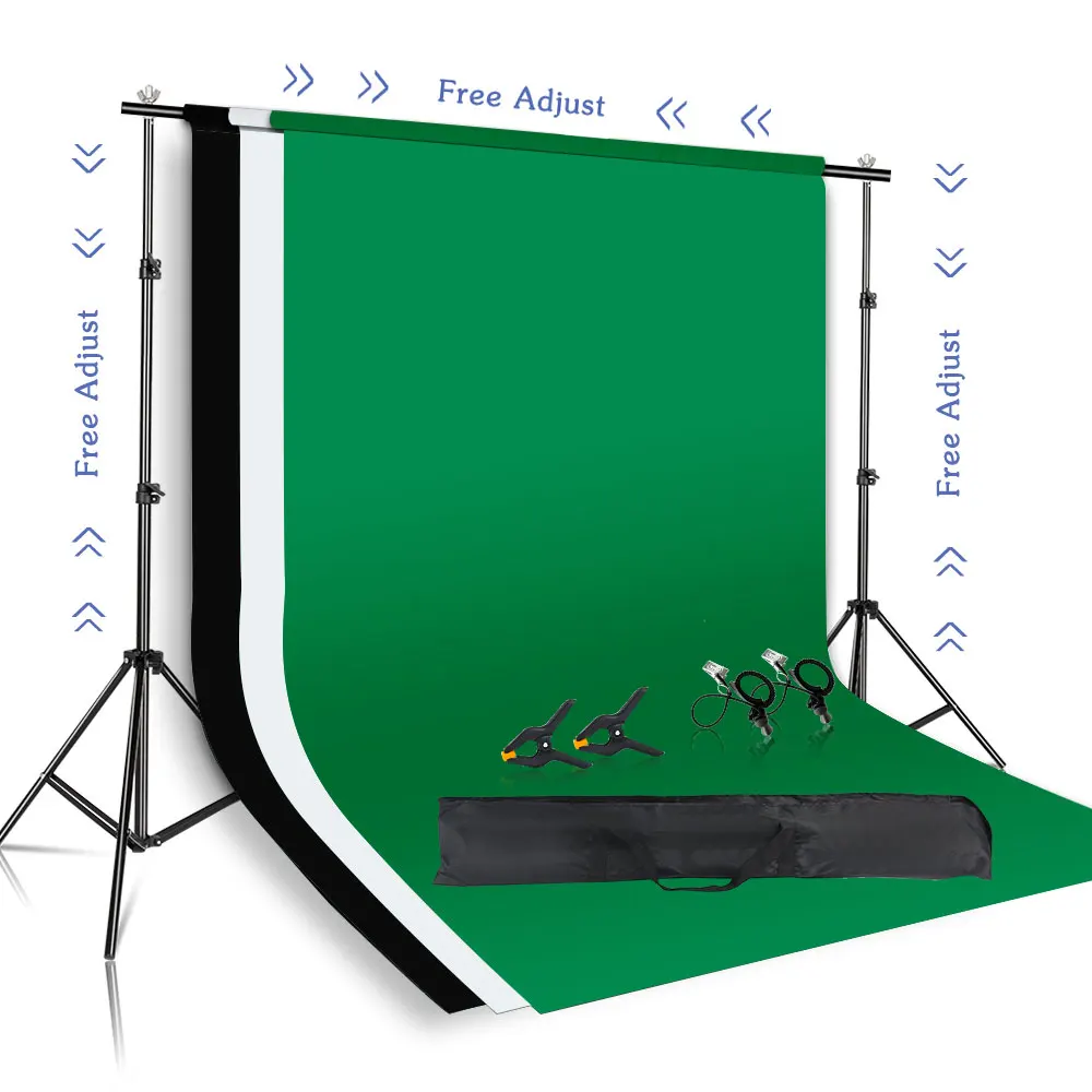 SH Fotografie-Hintergrundständer-Set mit verstellbarem Stützsystem, Hintergründe für Fotostudio, Chromakey-Greenscreen-Rahmen Image
