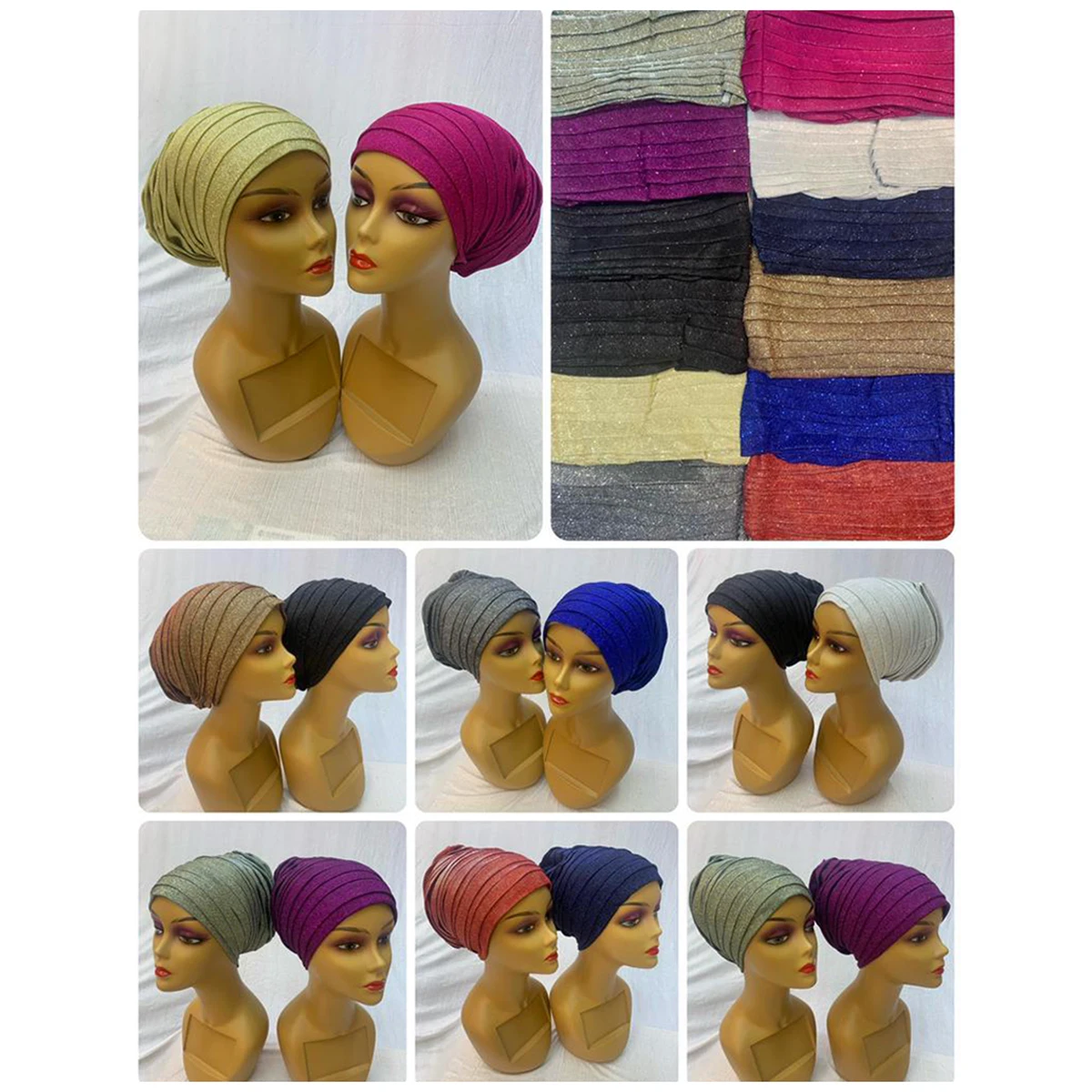 Großhandel Neueste Elegante Turban Hüte Frauen Kappe Perlen Für Indien Hut Schals Kopf Wrap Stirnband Mädchen Haar Zubehör Dame Ca-66 Image