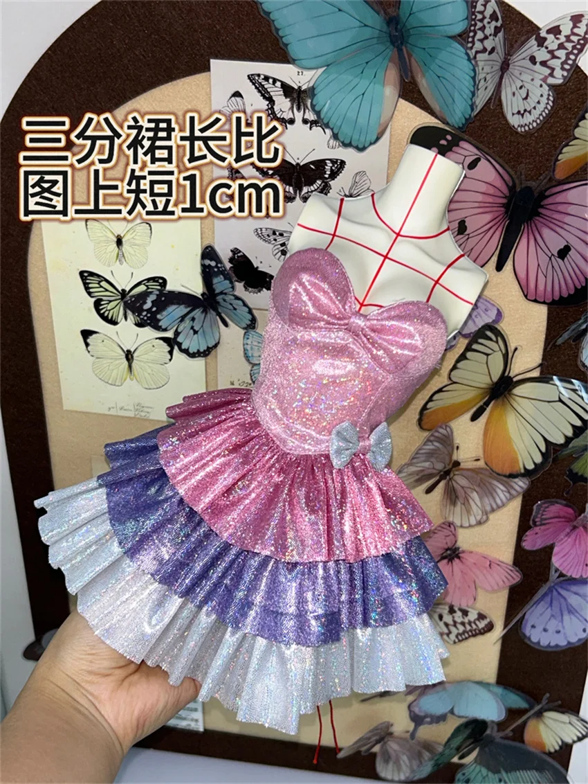 1/3 SD16 1/4 Dünnes Kleid BJD Puppe Kleidung Spielzeug Mädchen Rosa Blau Schöne Kurzen Rock Elegante Set Geschenke Puppe Zubehör (keine puppe)