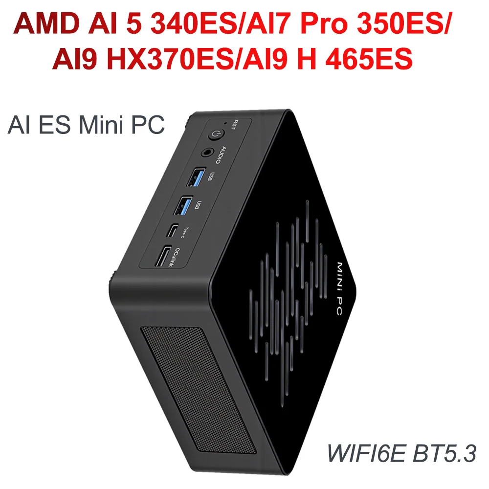SZBOX AMD AI 5 340ES/Al7 Pro 350ES/AI9 HX370ES/AI9 H 465ES Mini-PC 2xDDR5 2x M.2 2280 SSD WIFI6E BT5.3 Oculink Windows11 Image