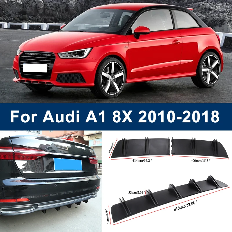 Diffusore Posteriore a 2 Segmenti a Pinna di Squalo per Audi A1 8X 2010-2018 2011 2012 2013, Splitter Paraurti Posteriore, Spoiler Sottoscocca, Parti Tuning
