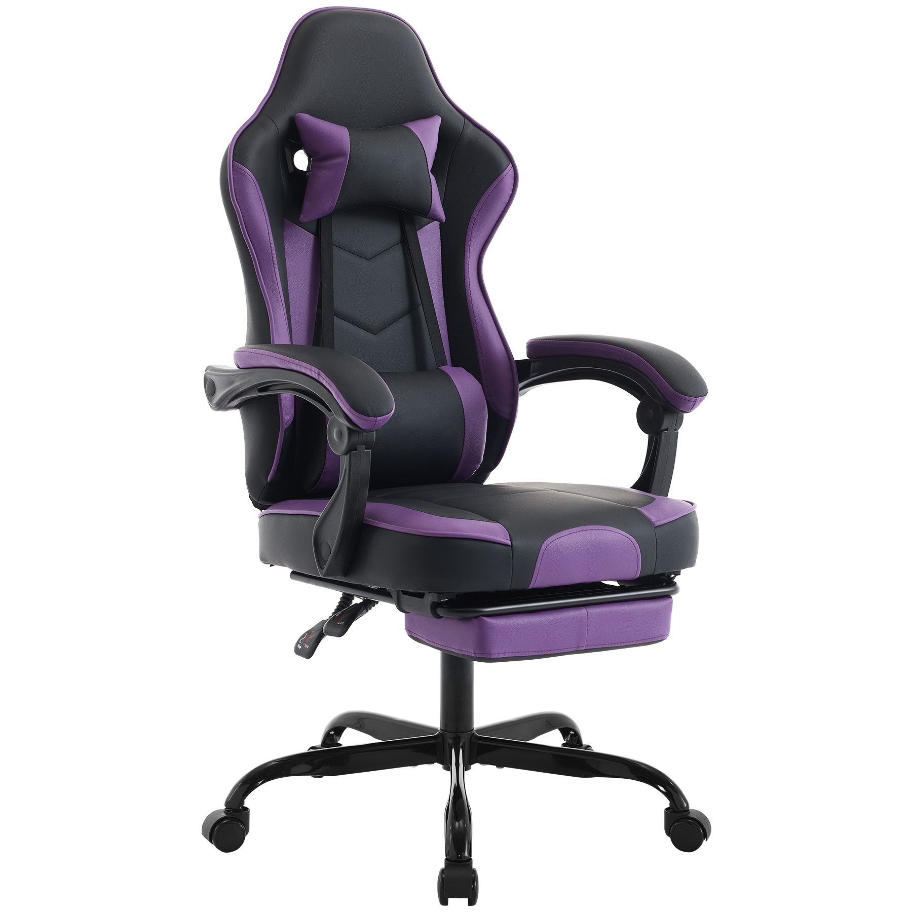 Gaming Chair, Ergonomic Computer Chair with Footrest and Massage Lumbar Support, Height Adjustable Swivel Video Game Chair