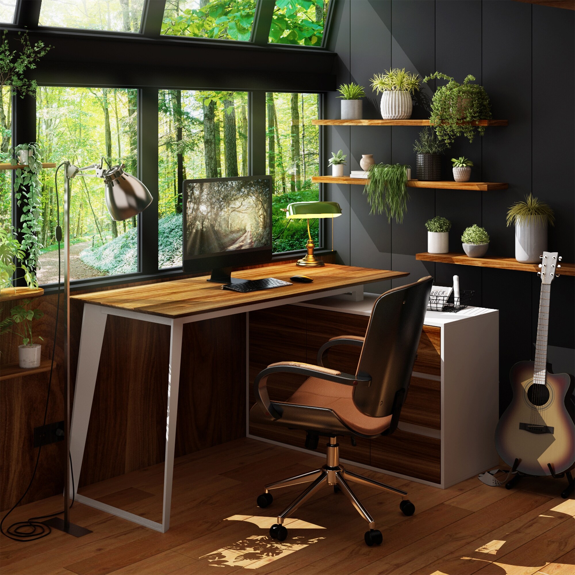 Timechee Home Office Computer Desk L-Shaped Corner Desk 54.3" Writing Reversible Home Office Desk