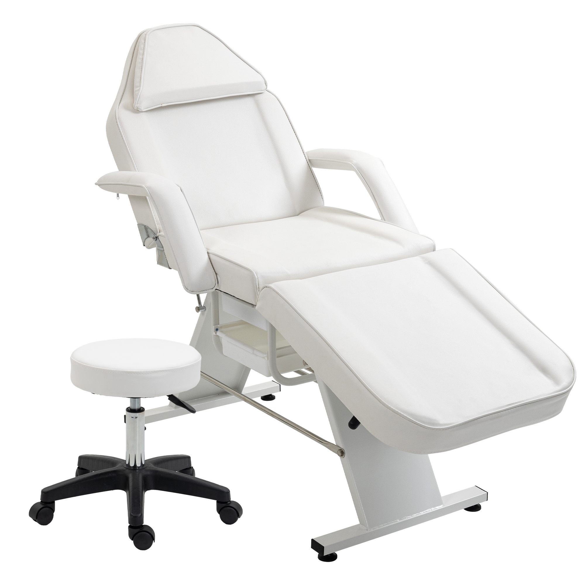 Massage Salon Tattoo Chair,2 Trays Esthetician Bed,Hydraulic Stool,3-Section Facial Table,Adjustable Barber Spa Beauty Equipment