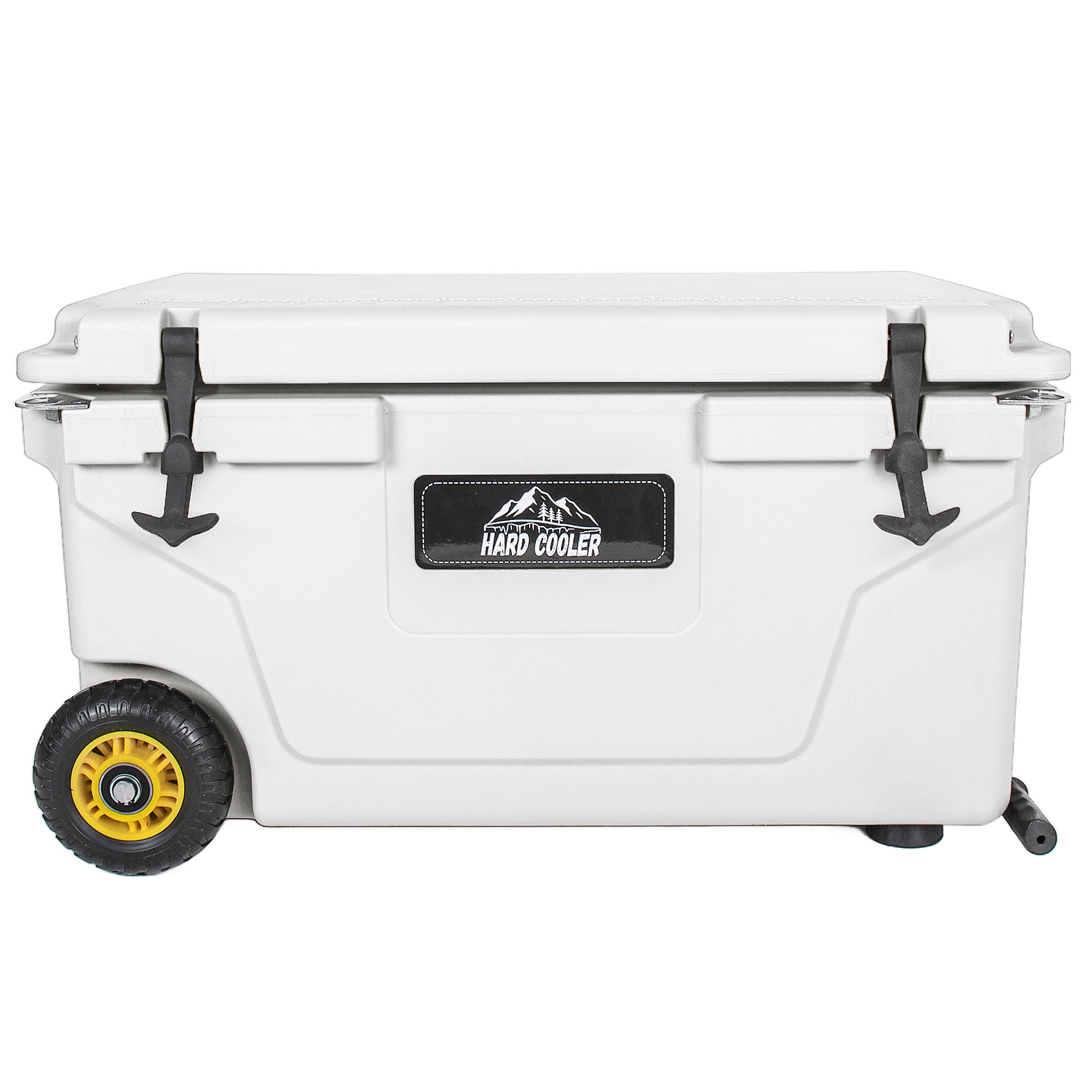 65 Quart Khaki Cooler, Ultra-Tough Hard Shell Ice Chest, Heavy-Duty Insulated Portable Cooler with 6-Day Ice Retention