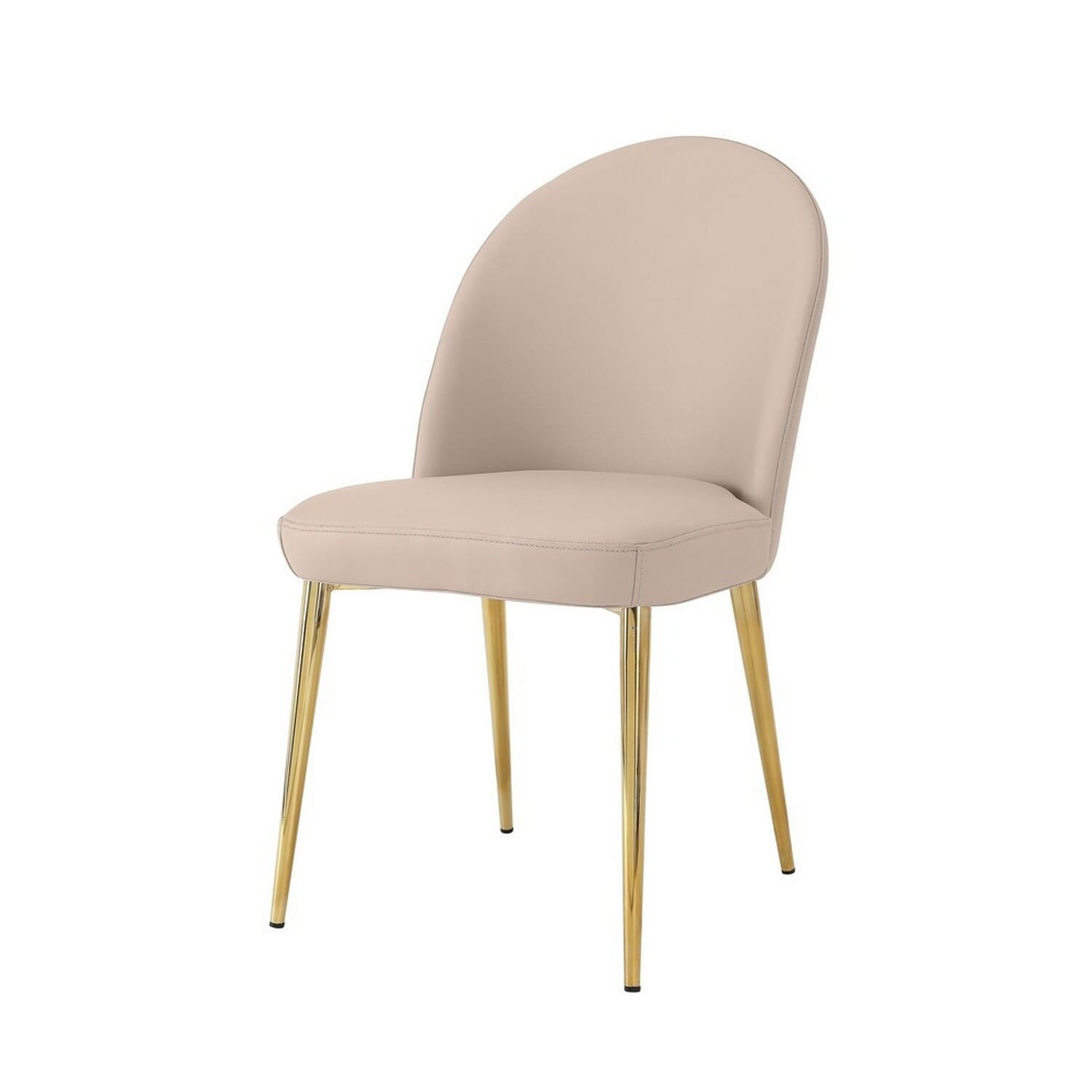 Gold/Sand Beige Faux Leather Upholstered Metal Frame Dining Chair, Set of 2, Sturdy Dining Chair for Dining Rooms - 17.5