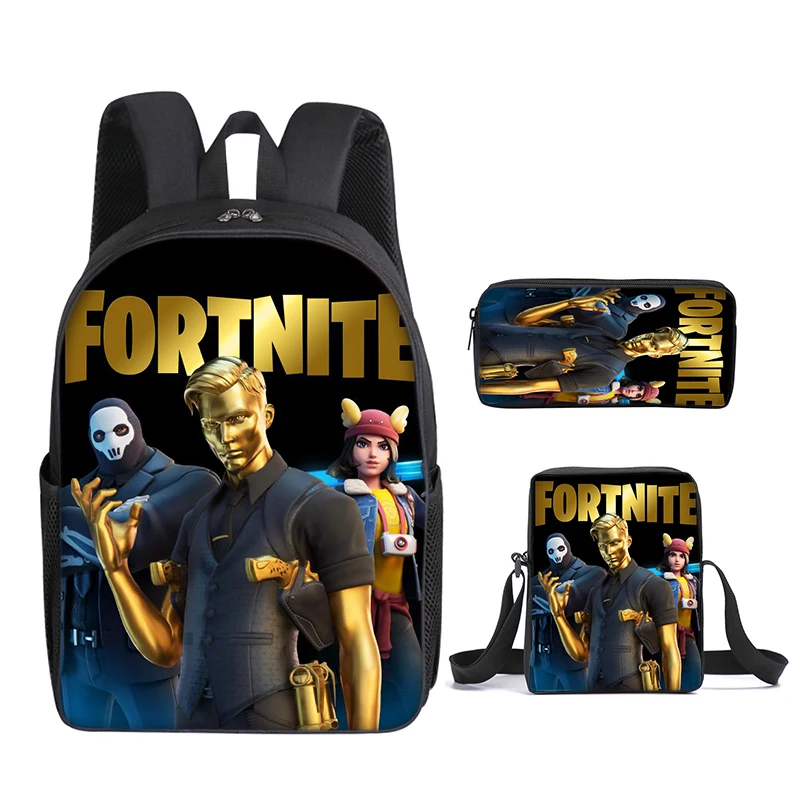 Ensembles de 3 sacs d'école imprimés Fortnite pour garçons, ensemble de sacs à dos pour l'école primaire, sac à dos mignon pour enfants, sacs à livres pour enfants