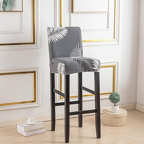 Stretch-Bezug für Barhocker Stuhlhussen, Kneipen-Thekenhocker, Stuhlbezug für Esszimmer, Café, Möbel, Sitzbezug, Stretch-Schutz, rutschfest, mit elastischem Boden