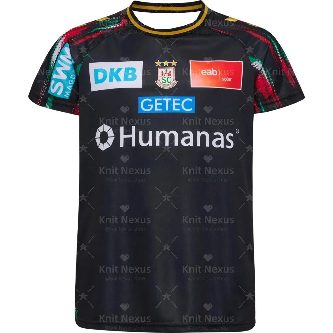 Nouveau maillot de handball domicile de l'équipe de Magdeburg de la Ligue des Champions, élégant, sport d'automne, tissu à séchage rapide, unisexe, adulte et enfant