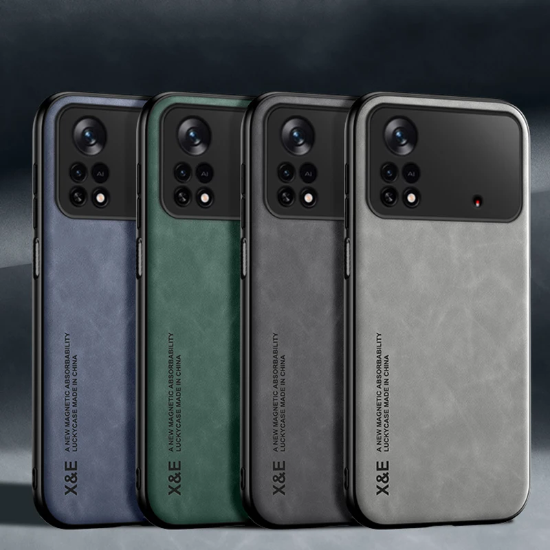 Per Xiaomi Mi POCO X5 X4 X3 Pro NFC M3 M4 Pro M5 F5 F3 F4 GT X3 X4GT X2 F2 Pro Custodia magnetica in pelle di pecora di lusso