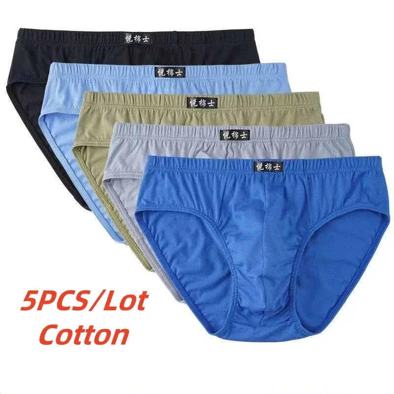 5 Stück/Set Herren Baumwoll-Slips Unterwäsche Sexy Unterhosen Panties Shorts 2026 XL-6XL Komfortable Herren-Slips Image