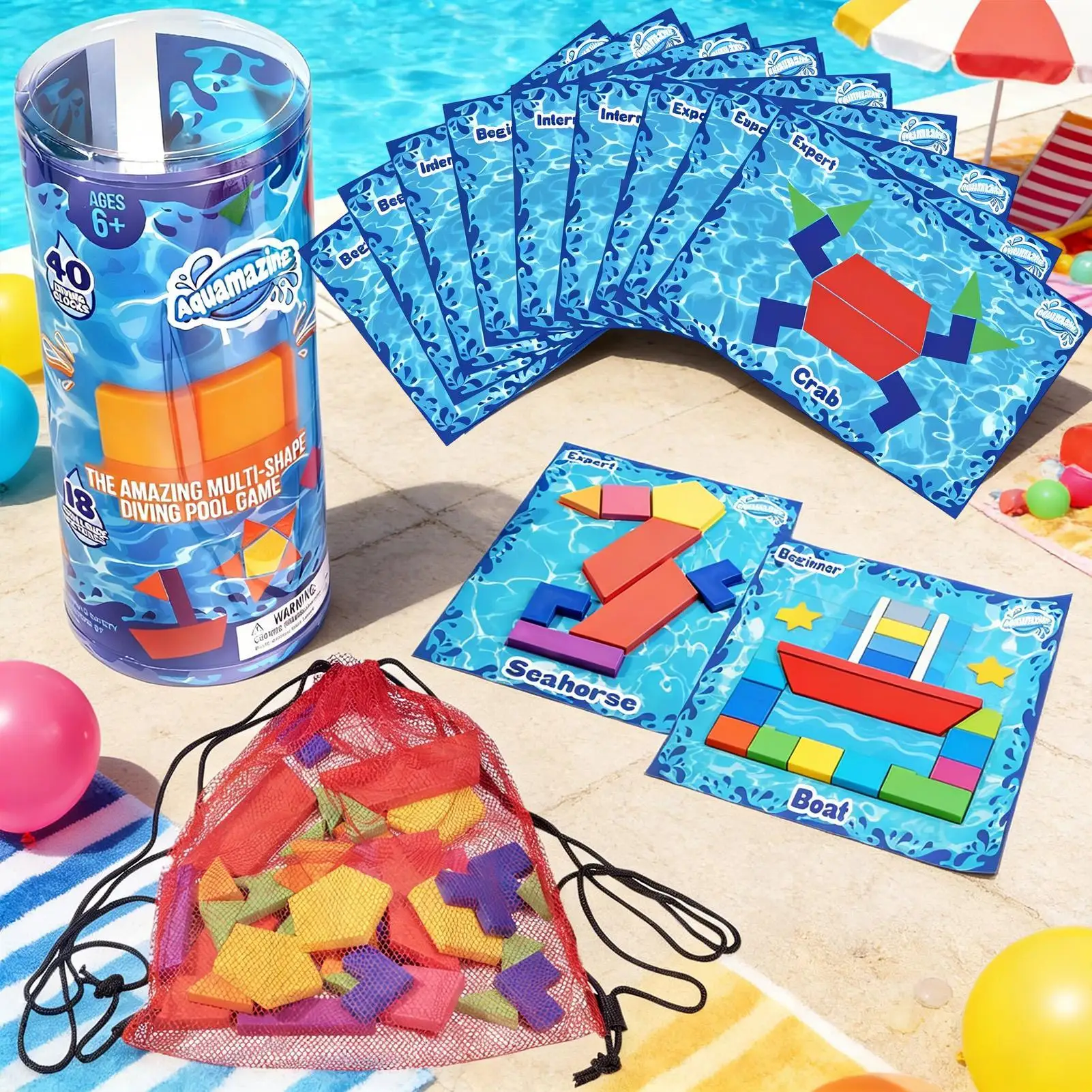 Tauch-Edelstein-Spielset: Unterwasser-Suche-und-Finden-Edelstein-Spiel, Spaßiges Unterwasser-Schwimmspielzeug für Kinder, Schwimmzubehör Image