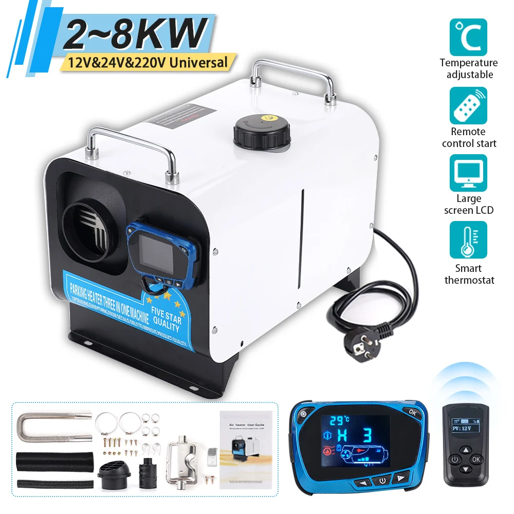 5/8KW Auto Heizung Diesel Luft Heizung 12V & 24V & 220V Heizung mit LCD Schalter für Auto Lkw Boot RV Parkplatz Diesel Heizung Zubehör Image