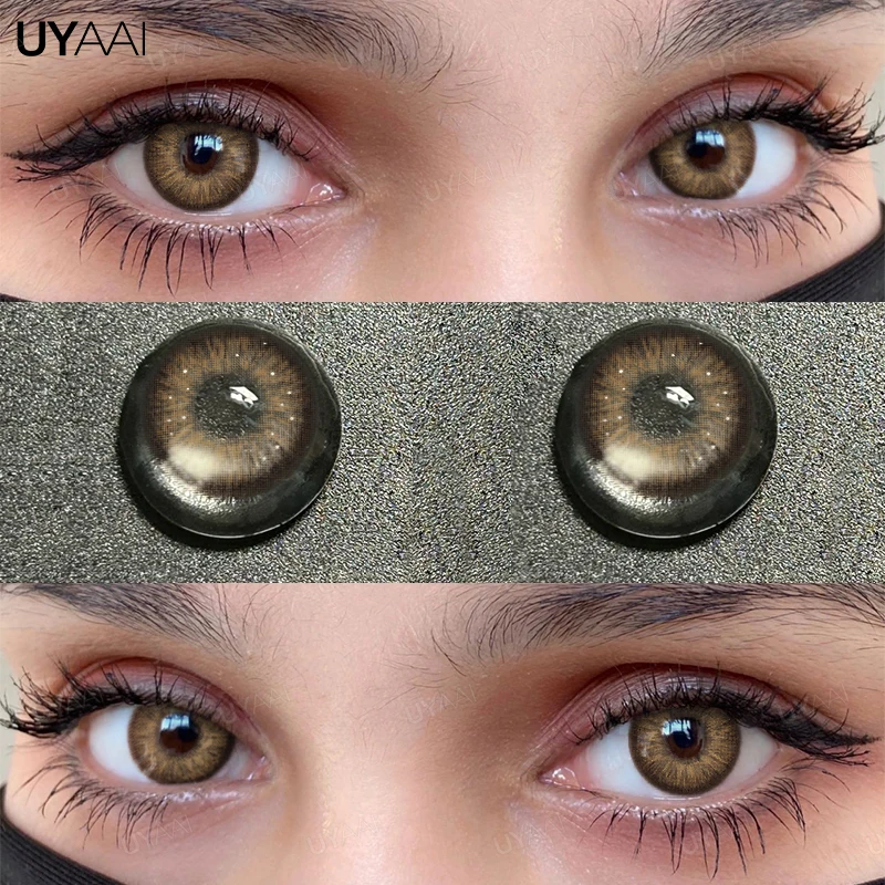 UYAAI Farbige Kontaktlinsen, Kosmetische grüne Kontaktlinsen, Farblinsen für die Augen, violette Linsen, Beauty-Blaulinsen, hochwertige Linsen für Frauen Image