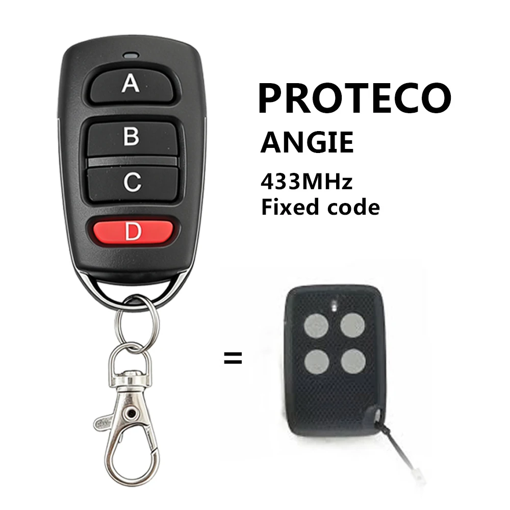 1~3 Stück PROTECO ANGIE 433,92 MHz Garagentor-Fernbedienung, 433 MHz Festcode-Sender, 4 Tasten Image