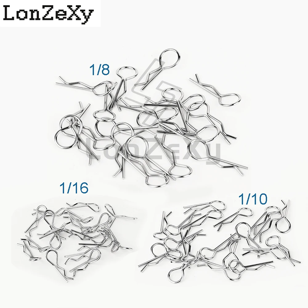 20/50 1/8 1/10 1/12 1/14 1/16 1/18 RC Auto Karosserie R Clips Karosserie Pin Metall Körper Shell Clip Pin Buggy Lkw Spielzeug Zubehör