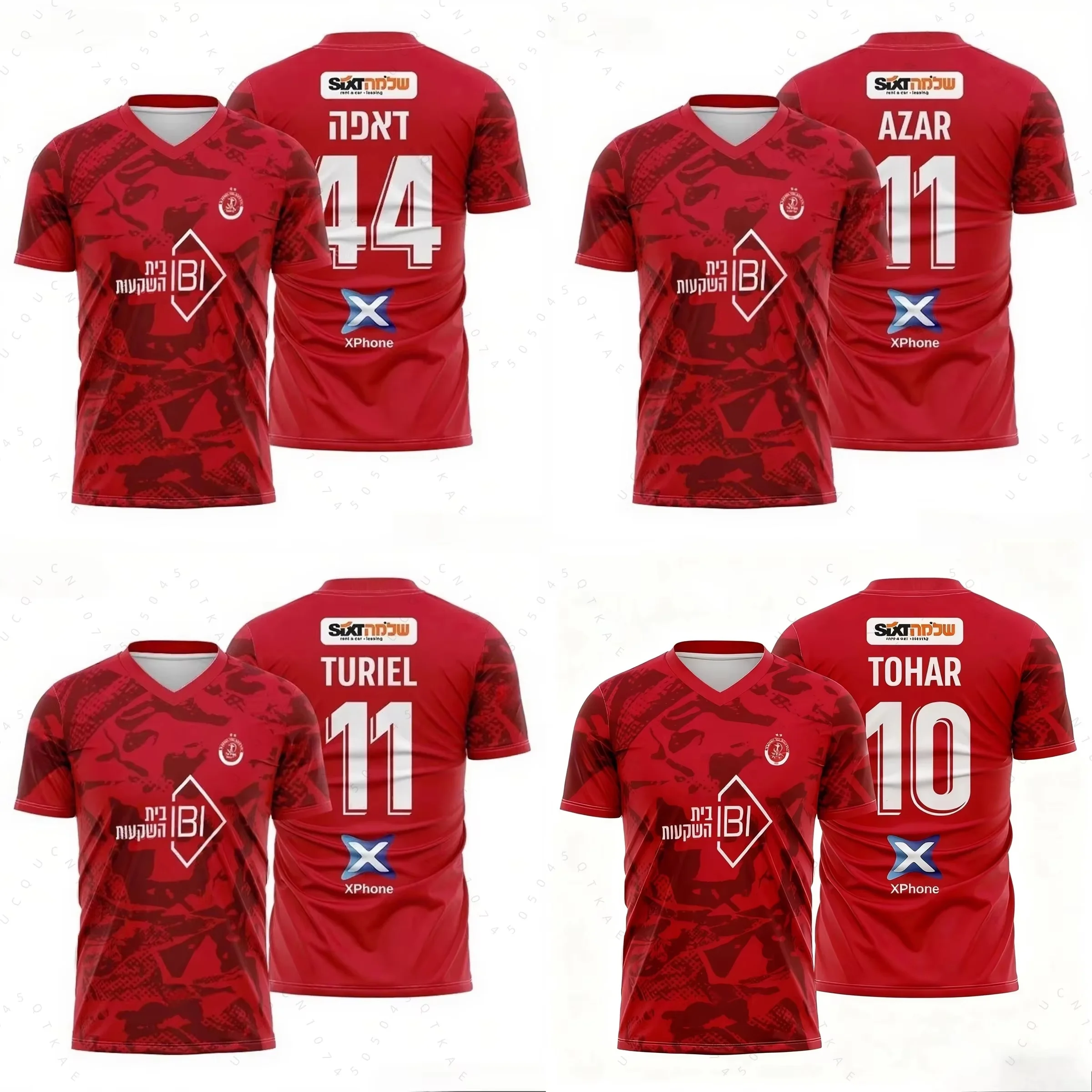2026 Sommer Neu Herren Hapoel Tel Aviv Fußballverein Sport Schnelltrocknendes Kurzarm-T-Shirt Damen- und Herren-Strandbekleidung Image