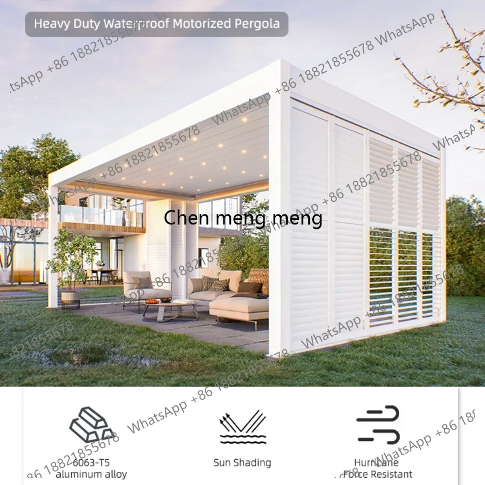 D182 Motorisierte Aluminium-Gartenlaube für den Außenbereich, kundenspezifische Größe, moderne Aluminium-Lamellendach-Pergola für Sonnenschutz