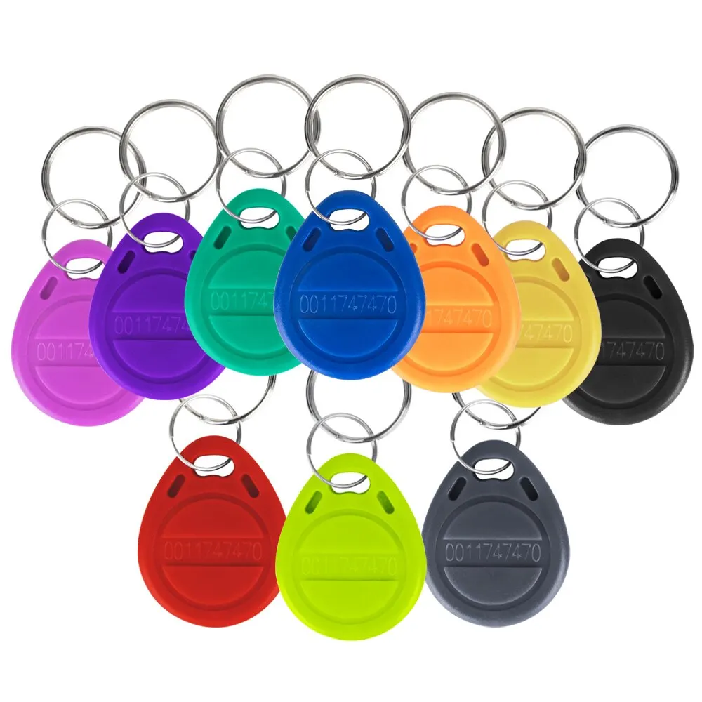 20 Stück RFID 125KHz Schlüsselanhänger TK4100 EM4100 Proximity Keyfobs Token Tag RF ID Schlüsselanhänger für Zugangskontrolle Zeiterfassung Nur Lesen Image