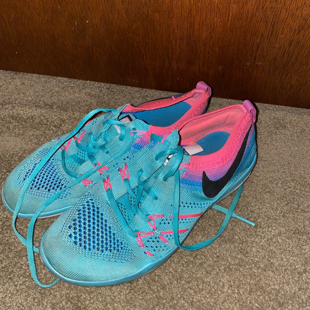 Nike Shoes | Guc Condition Nike Tennis Shoes Size 6 | Color: Blue/Pink | Size: 6
