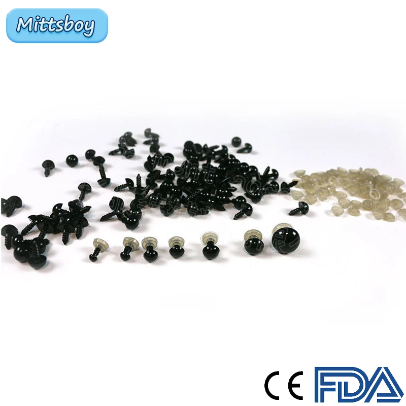 100 Pz/borsa FAI DA TE Bambola Giocattolo Occhi Giocattolo Viti di Cacao Fagiolo Nero Naso Rotondo Nero Fungo Occhi Ago Feltro per orsacchiotti Bambole Giocattolo