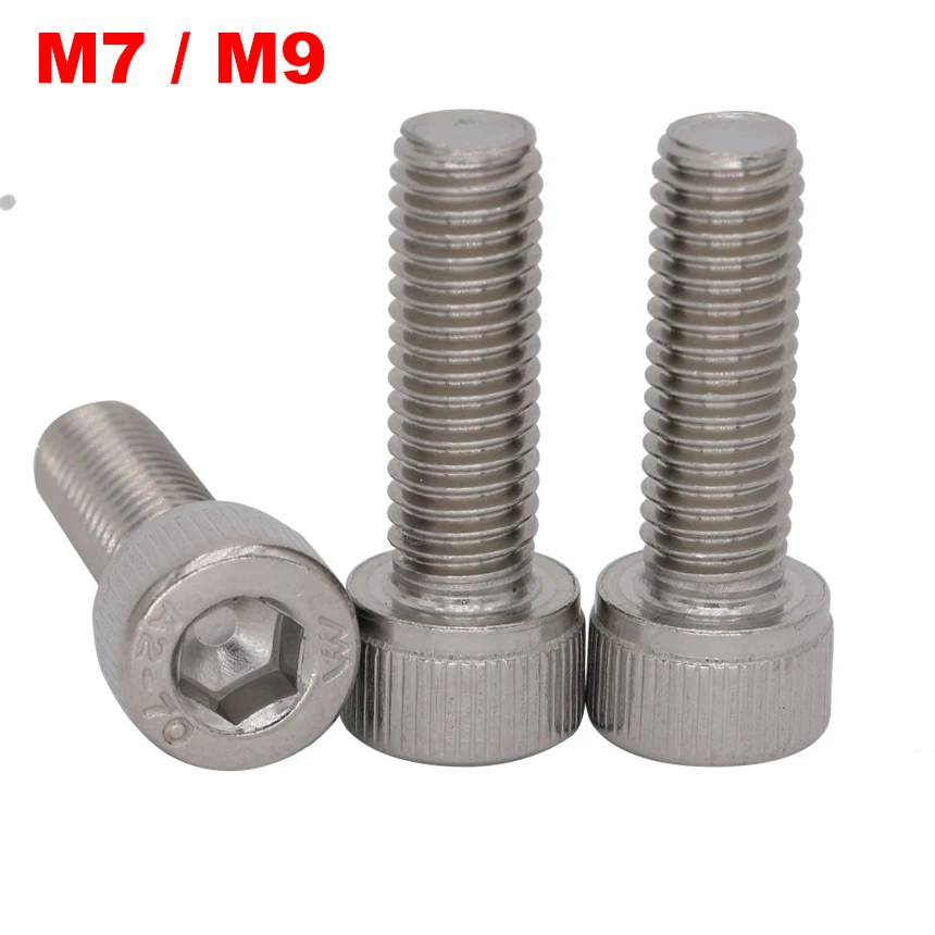M9 m9 * 40/45/50/80mm m9x40/45/50/80mm 1,25mm Teilung Edelstahl Inbus schraube Innen sechs kant Innen sechs kant schraube Image