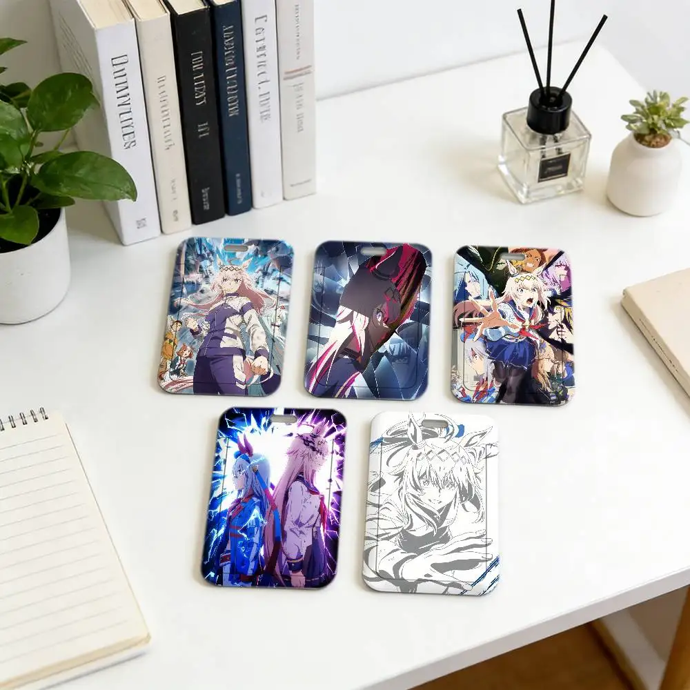 U-Uma M-Musume Cinderella Grauer Ausweishalter, Umhängeband, Ausweishalter, Umhängebänder für Damen, Ausweishalter, Schlüsselanhänger für Türkarten, Mann und Frau Image