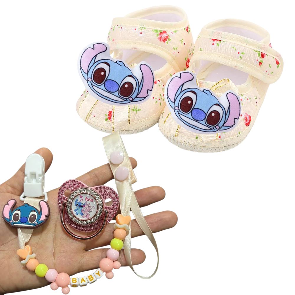 Baby-Schnuller-Set (Cartoon-Design) Schnuller und Schnullerhalter für Neugeborene, Geschenk zur Neugeburt, Bettchen für Neugeborene, Baby-Accessoires Image