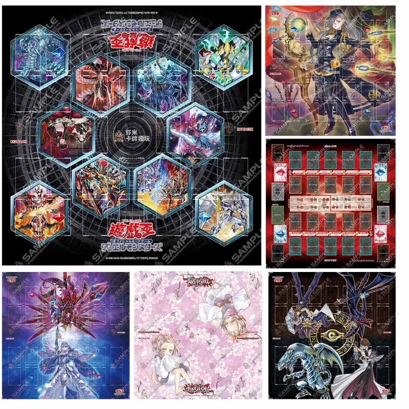 25 Styles Yu-Gi-Oh! 600x600mm 2-Spieler-Sammelkartenspiel-Spielmatte OCG TCG Blauäugiger Weißer Drache Ägyptischer Gott Gummi-Spielmatte