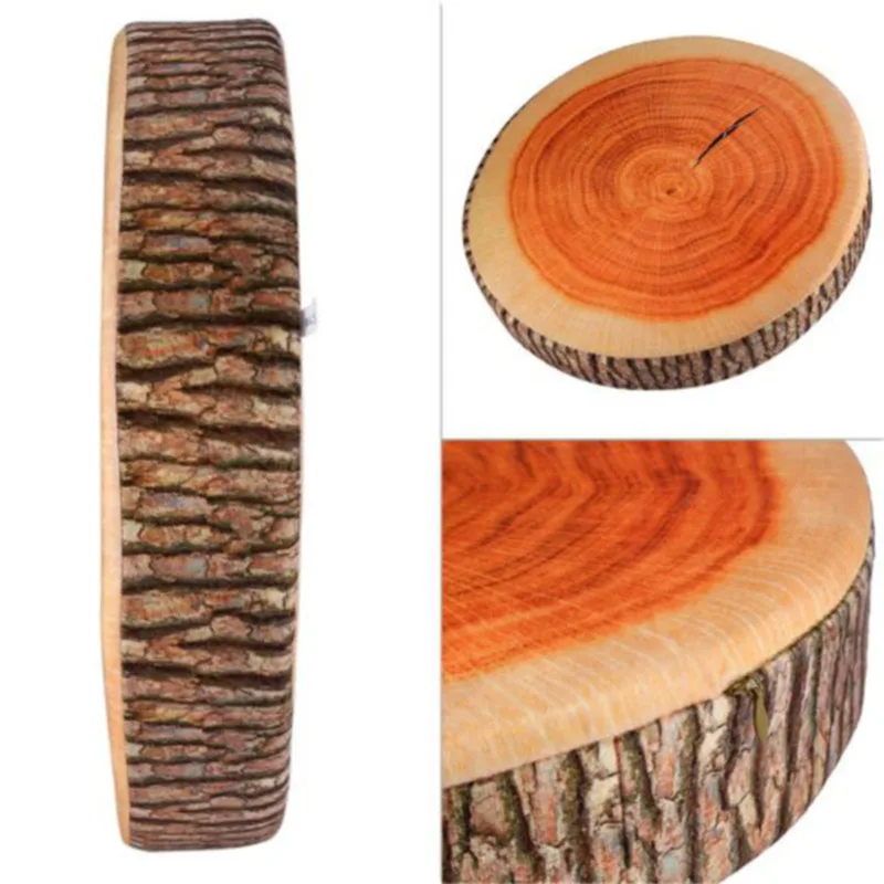 Stumpfkissen Kreatives Großes Weidenbaum-Dummy-Holzblock-Kissen mit Holzmaserung Zylindrische Form Sofa-Kissen Runde Baumstumpf-Form Image