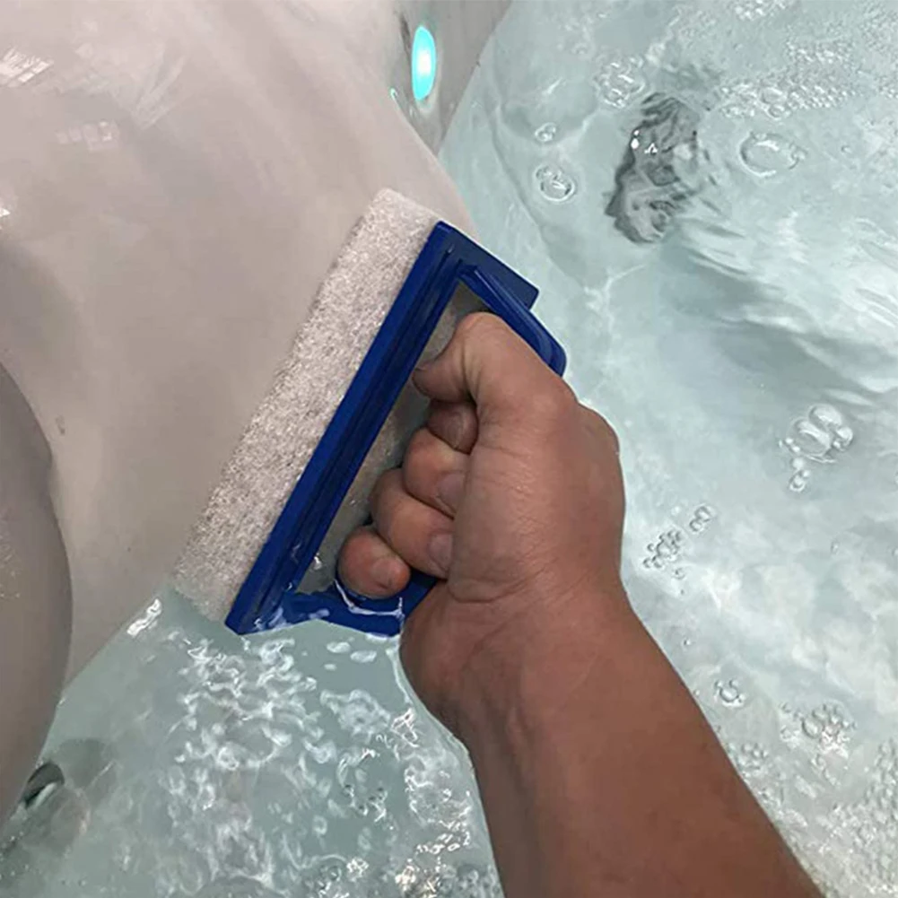 Schwamm-Bürste für Poolreinigung mit Griff, Handgehaltene Poolbürste, Oberflächenreiniger für Whirlpools und Spa-Badewannen Image