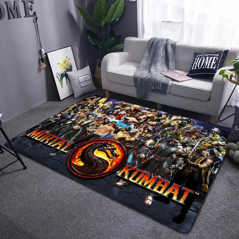 Cartoon Mortal Kombat Teppich für Wohnzimmer, Heimdekoration, Schlafzimmer, Nachttisch, Bodenmatte, Spielzimmer, Kinder spielen große Teppiche Image
