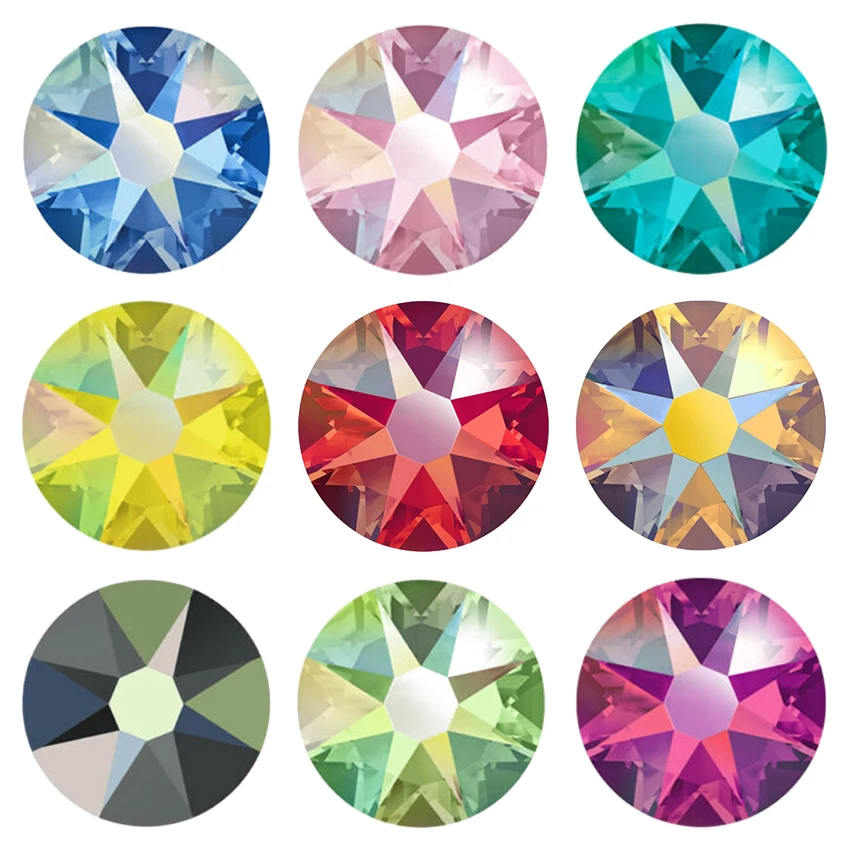 2088 neue Farbe Hotfix Kristalle DIY Strass Strass Flache Rückseite Glas Steine Hot Fix Eisen auf Kleidung Image