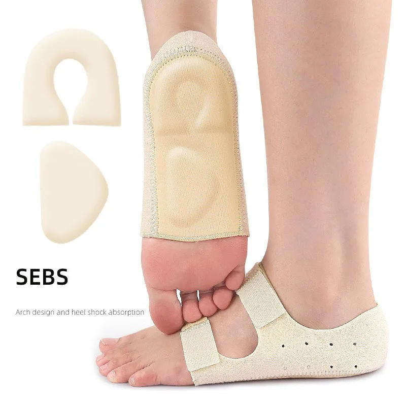 NEU 1 Paar 2-in-1 Gel-Fersenabdeckung und Fußgewölbestütze Plattfuß-Pad Fersenschutz für Damen und Herren mit Ferseneinlagen Image