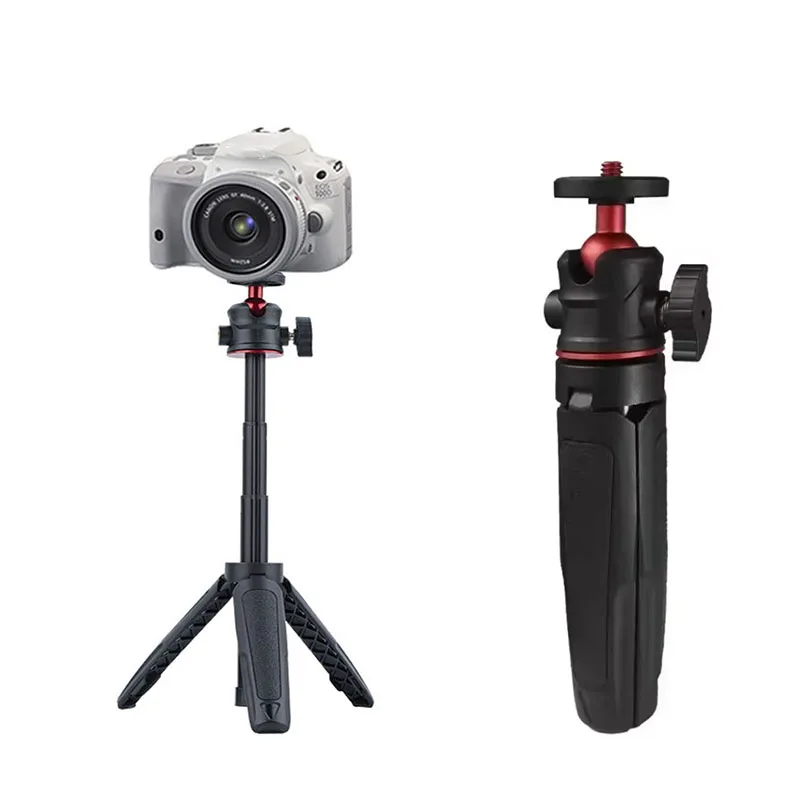 Mini ausziehbarer Desktop-Stativgriff mit flexiblem Kugelkopf und 1/4-Zoll-Schraubverlängerungshalterung für Taschenkameras, GoPro, DJI Image