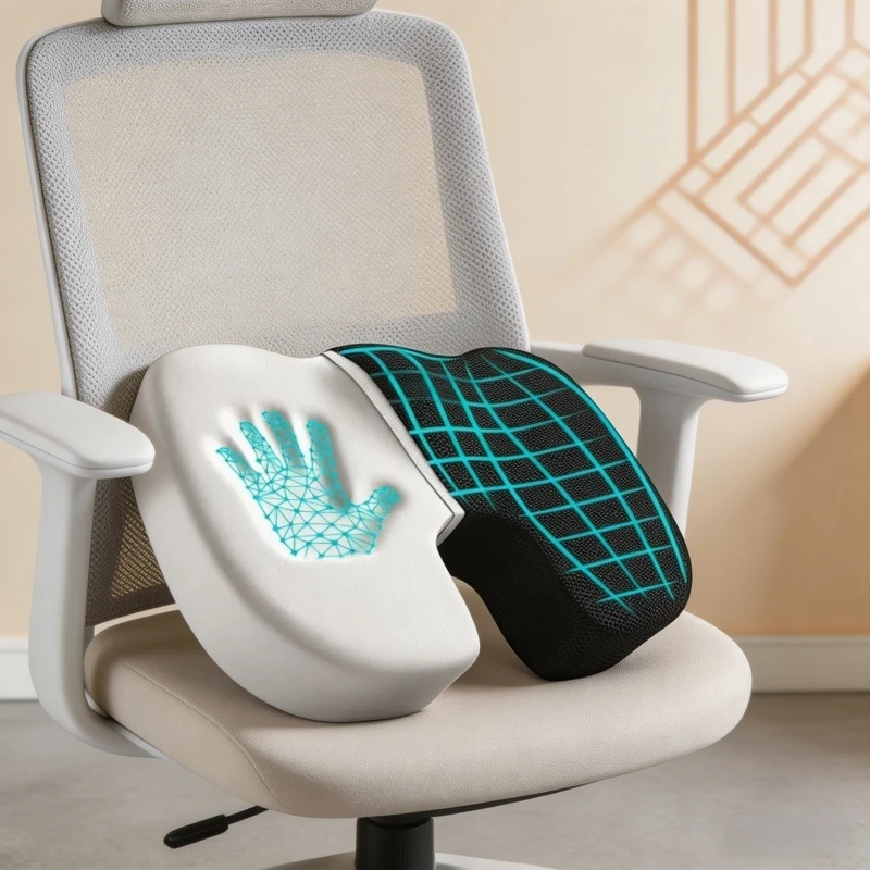 Ergonomisches Memory-Schaum Büro-Sitzkissen, Hämorrhoiden-Kissen, Stuhlkissen, Sitzkomfort für Langzeit-Sitzplätze, Studenten-Sitzkissen Image