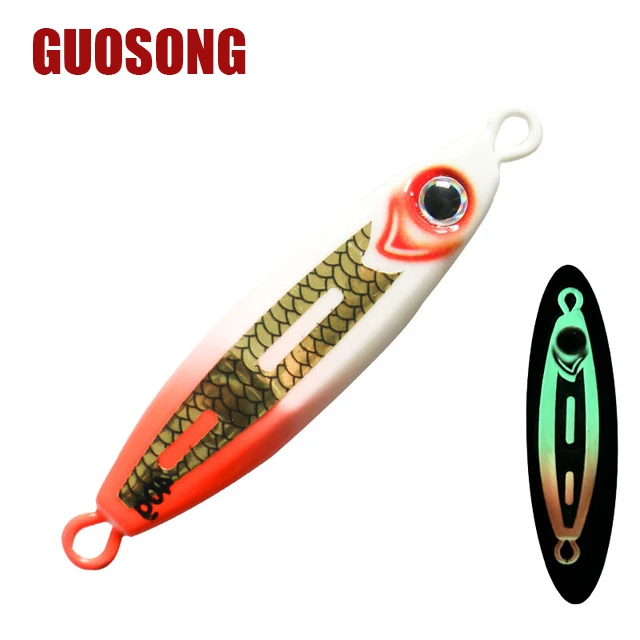 20g 30g 40g 60g 80g 3D 6 colori pesca in metallo acqua salata Jig Lure Slow Jig Lure Pitch Fishing esche