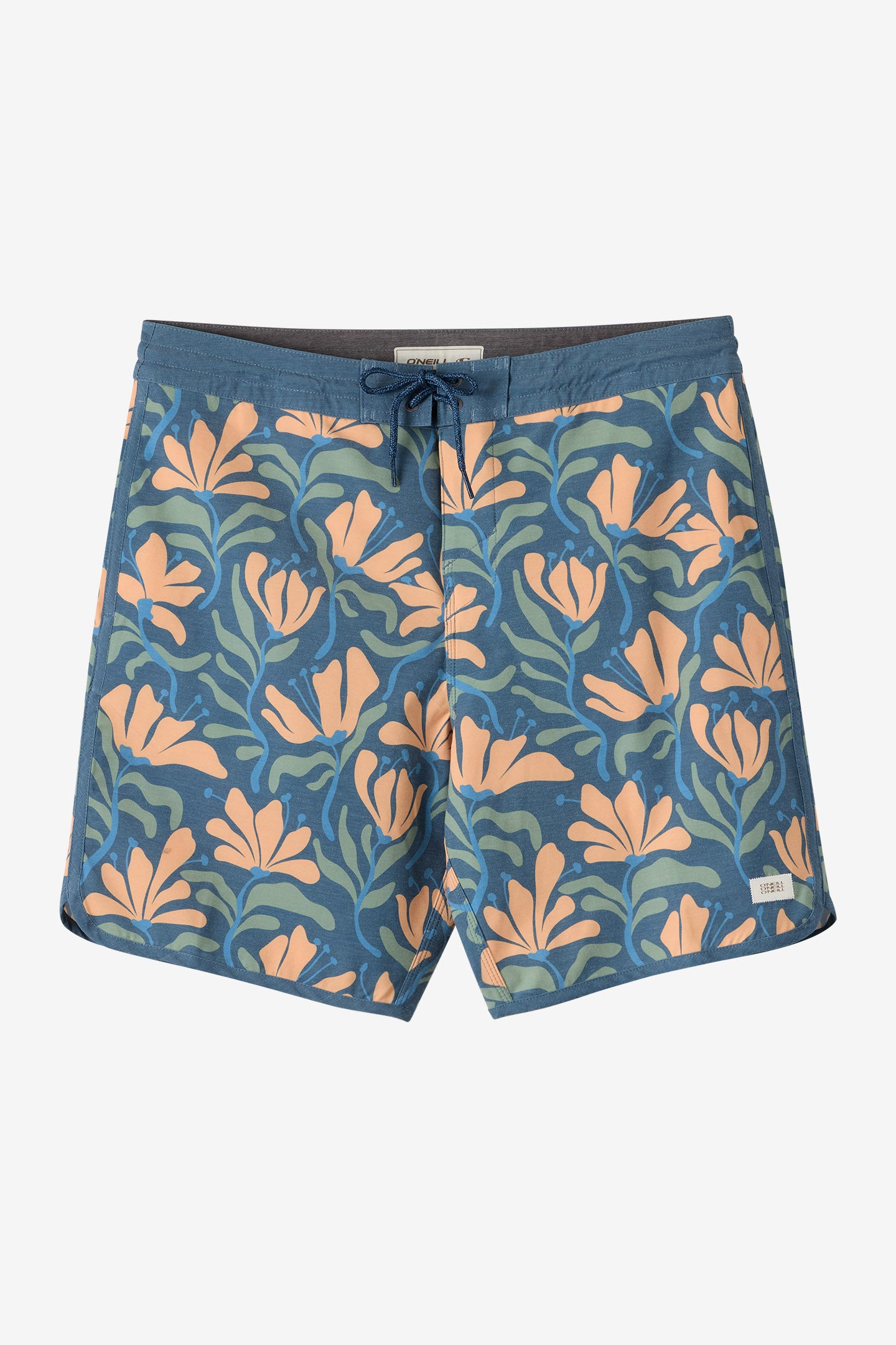 O'Neill Boy's Cruzer Scallop 16"" Board Shorts in Dark Slate, Size 26, Elastane/Polyester