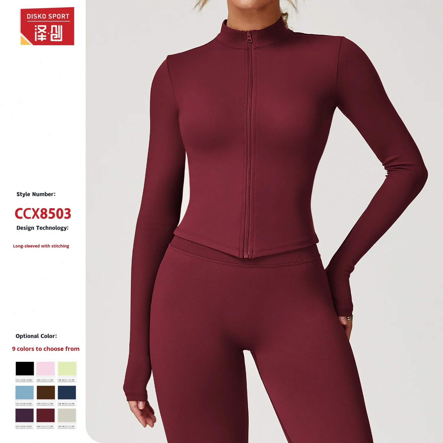 Giacca da ginnastica sportiva Slim Fit a maniche lunghe da donna con Zip 2 pezzi per Yoga Top Set da allenamento con cerniera per Logo frontale Fitness e Yoga