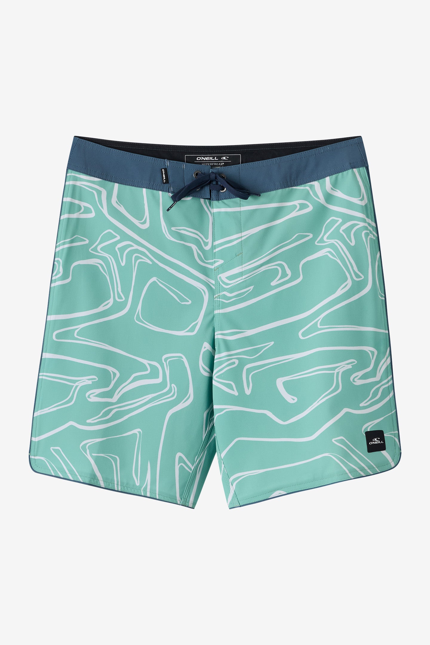 O'Neill Boy's Hyperfreak Mysto Scallop 17"" Board Shorts in Green, Size 24, Elastane/Polyester