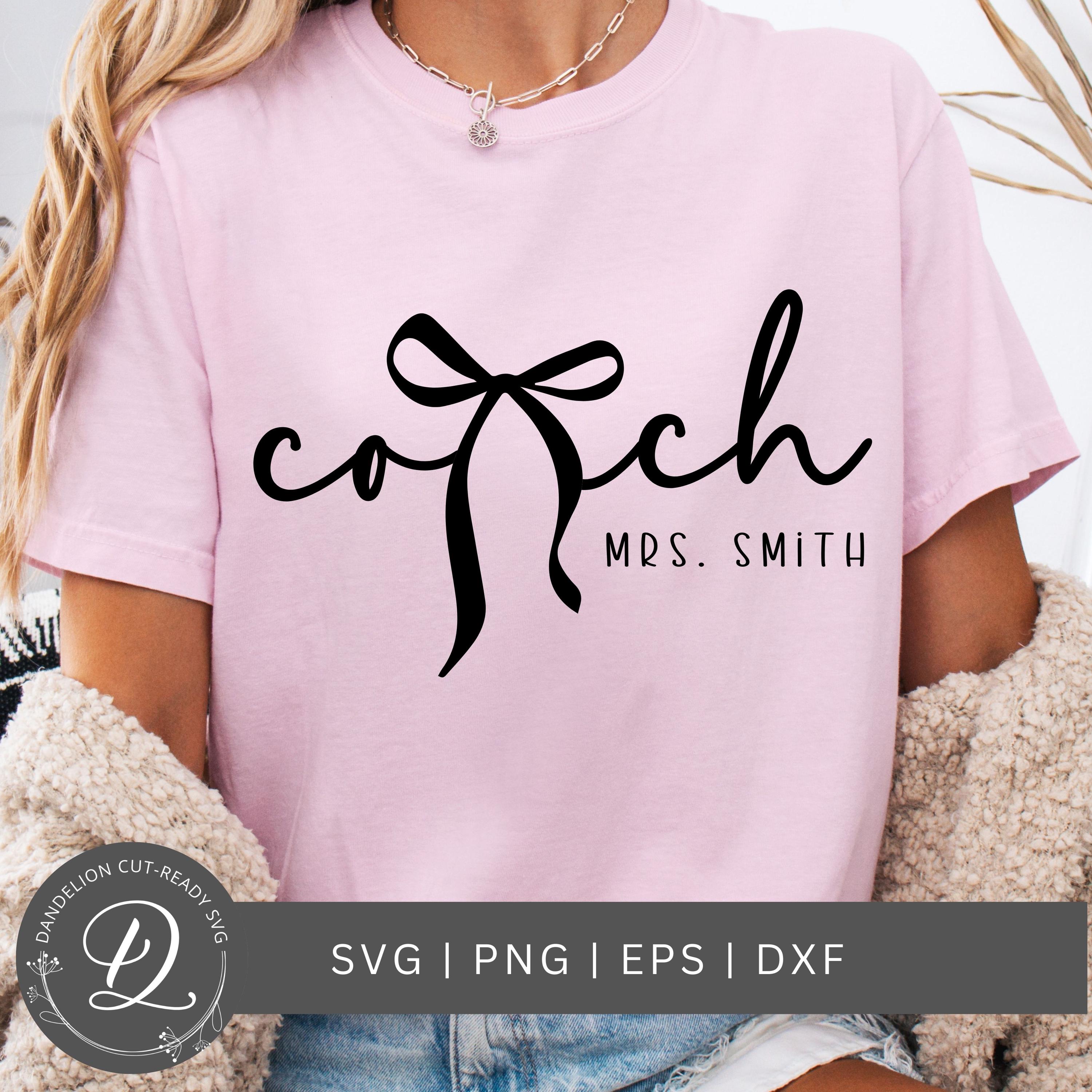 Coach SVG, Pink Coquette Bow SVG I PNG, regalo personalizzato per Coach Cut file, Coach Coquette Cricut, Coach Shirt Svg, download digitale