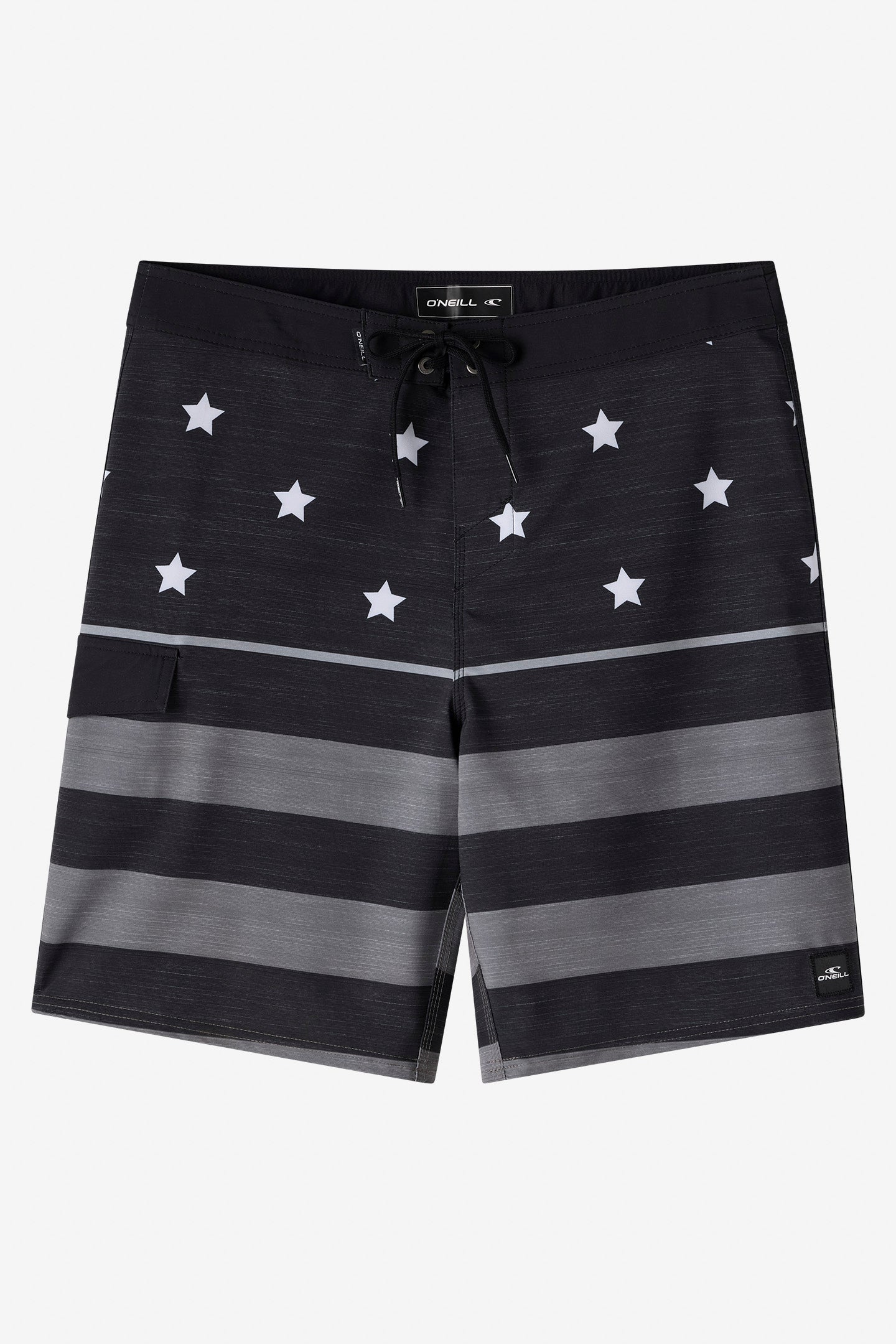 O'Neill Men's Lennox Usa 20"" Board Shorts in Black, Size 30, Elastane/Polyester
