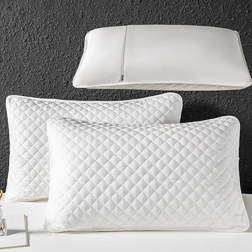 Gesteppter, wasserdichter Kissenbezug, auslaufsicher, weich, atmungsaktiv, mit Reißverschluss, für Schlafzimmer und Bettwäsche Image