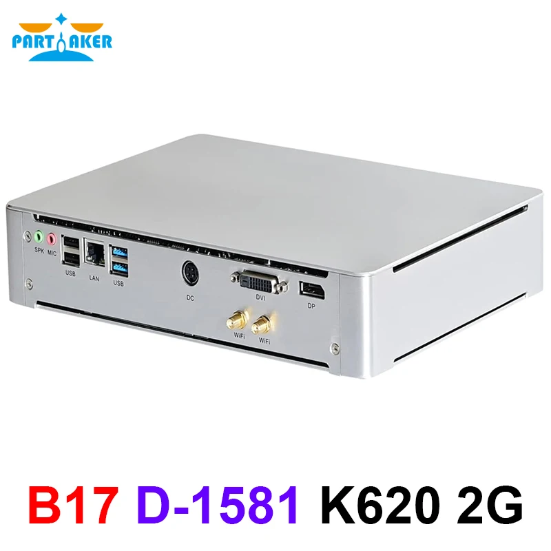 Mini Gaming PC Core Xeon D-1581 AMD Radeon RX 6400 4G Quadro K620 2G Desktop Computer HDMI2.1 DP1.4A 4K Display WiFi Win 11 Pro