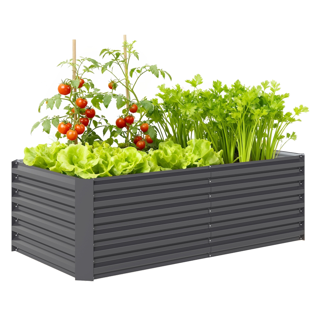 Outsunny-Hochbeet-180L x 90B x 57,5H cm-Dunkelgrau Image