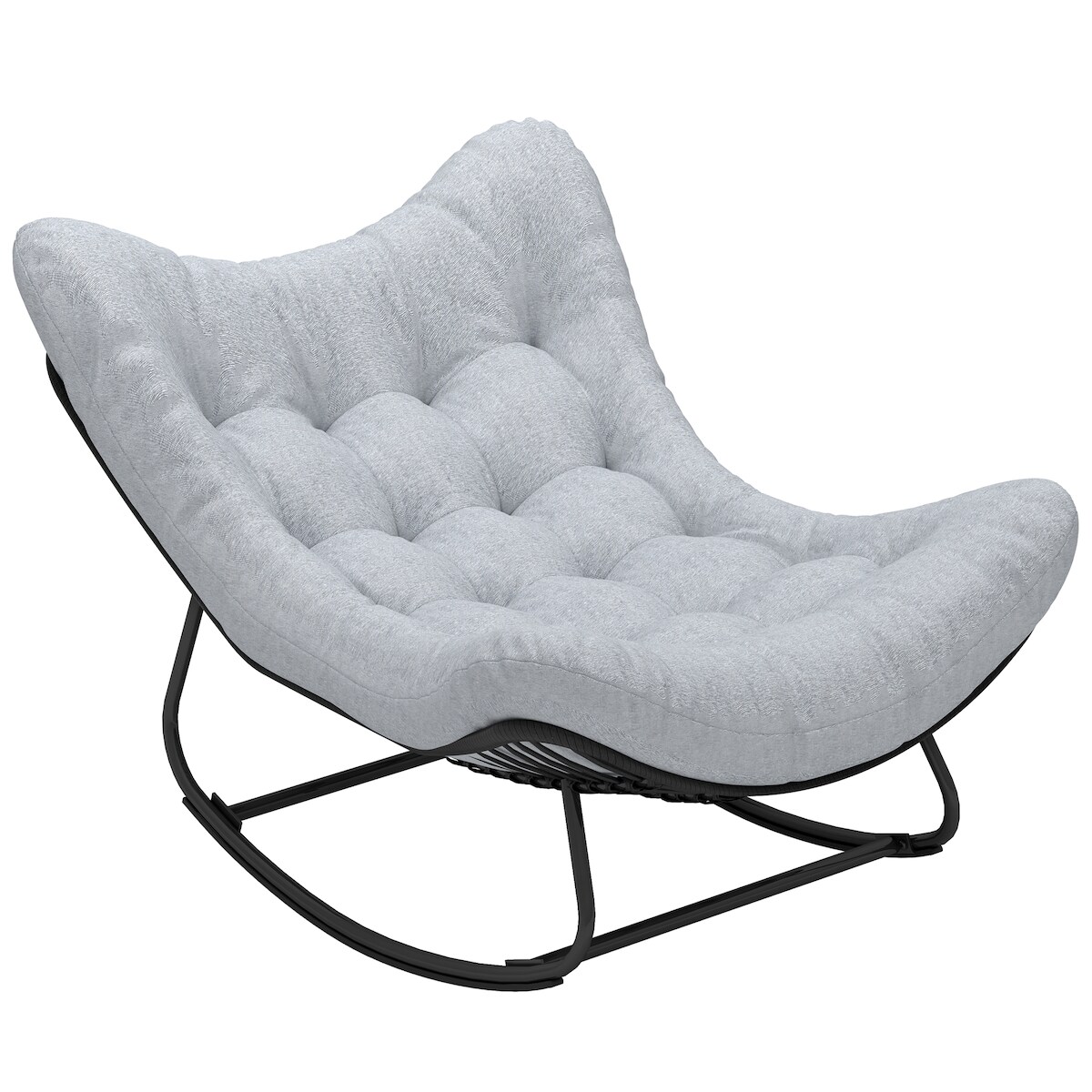 Outsunny-Rattan-Schaukelstuhl-98L x 111B x 74H cm-Grau Image