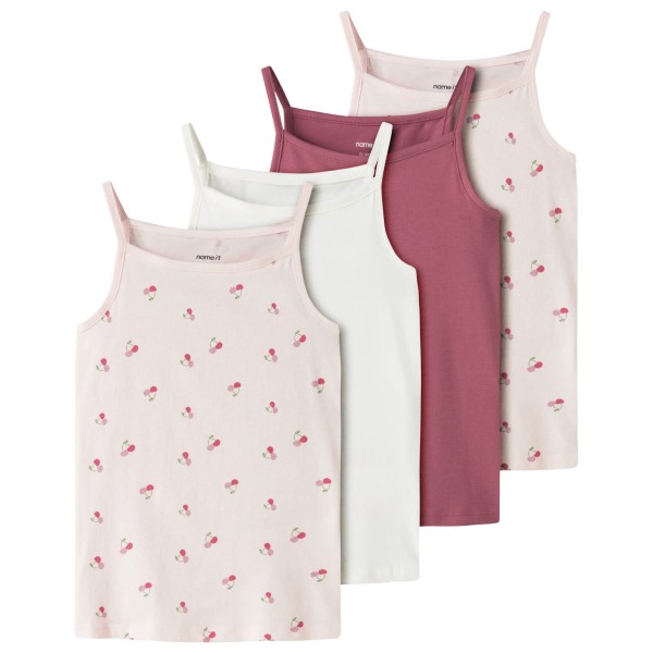 Name it - Kid's NKFStrap Top AOP 4-Pack - Top Gr 86 weiß