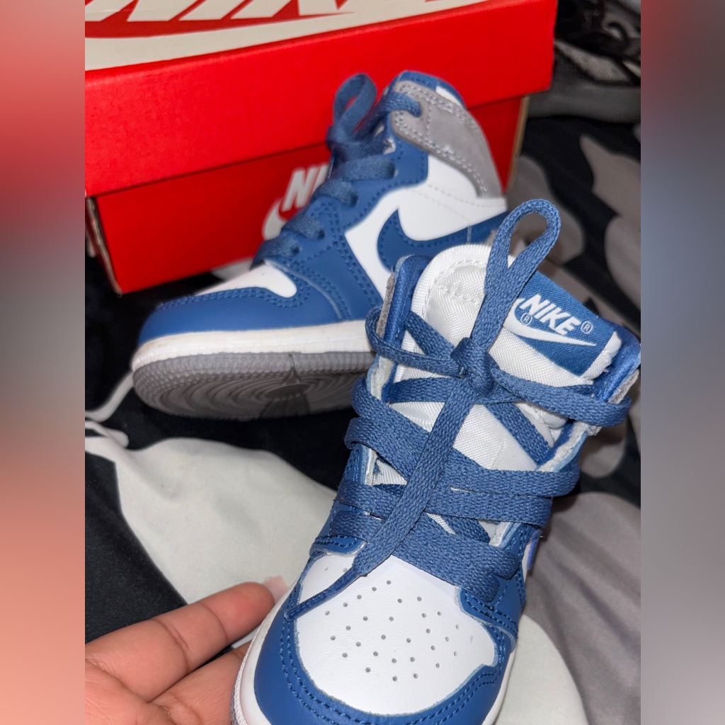 Nike Shoes | Nike Kids Blue And Gray Sneakers | Color: Blue/White | Size: 6bb